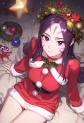 ai_generated arm_support christmas_clothing dffc kai'sa league_of_legends sitting top_view