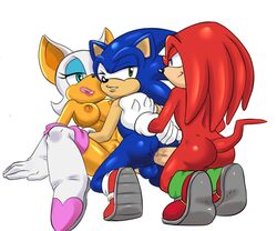 1girls 2boys anal ass balls bisexual blue_fur breasts furry hedgehog knuckles_the_echidna kyoshinhei male_penetrated mammal nipple penis pussy rouge_the_bat sonic_(series) sonic_the_hedgehog thebuttgoblin threesome vaginal_penetration yaoi