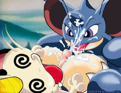 2003 cum d.mouse meowth nidoqueen nintendo pokemon pokemon_(species)