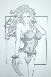 1girls 2006 batman_(series) daikon_(artist) dc_comics female female_only monochrome poison_ivy solo tagme