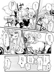 comic doujinshi female firefox firefox-tan heart mascot monochrome mozilla_thunderbird multiple_girls os-tan site-tan thunderbird-tan translated unfinished yuri