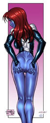 00s 1girls 2000s 2003 anus ass blue_skin catthouse_studios dat_ass female female_only long_hair marvel miravi mystique pussy red_hair solo spread straight_hair tcatt vagina x-men yellow_eyes