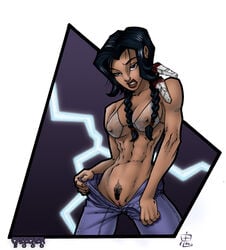 1girls 2000 catthouse_studios creecher dark-skinned_female dark_skin dc dc_comics female female_only gen¹³ native_american oni_(artist) sarah_rainmaker solo wildstorm