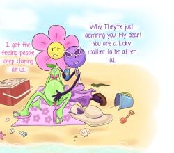 anthro background battle_for_dream_island beach beach_background beach_towel bfdi couple couple_(romantic) female female/female fetish flower flower_(bfdi) flowerpop lgbt lollipop lollipop_(bfdi) love object_shows pregnancy pregnant pregnant_belly pregnant_female romantic romantic_couple sand scenery vacation woke yuri