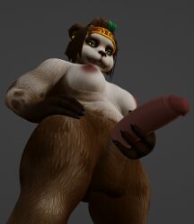 3d anthro blizzard_entertainment furry futanari kingofdracthyr pandaren pandaren_futa solo solo_futa tagme warcraft world_of_warcraft