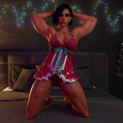 1girls 3d abs ass bed bedroom big_ass big_breasts blizzard_entertainment breasts burningastral christmas dark-skinned_female dark_skin fareeha_amari female female_only fit fit_female mature_female milf muscular muscular_female nightgown overwatch overwatch_2 pharah solo solo_focus straight_hair tagme thick_thighs wide_hips