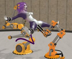 anal anal_penetration animated anthro bondage bound breasts dakkar107 dildo feline female fucking_machine gif hair machine mammal mechanical_fixation nipples nude open_mouth purple_hair pussy sex_machine sex_toy solo vaginal_penetration