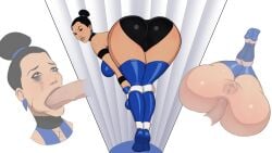 anal anal_sex apple_butt asian asian_female ass ass_focus ass_shake big_ass big_breasts big_penis blowjob blue_leotard boots breasts brown_eyes bulge bulge_through_clothing dat_ass earrings edenian eyeonthedrawings gloves hair_bun kitana large_penis leg_grab leg_lift leotard looking_at_viewer mortal_kombat mortal_kombat_4 penis pose princess pussy royalty runny_makeup seductive_pose thick_ass thick_legs thick_thighs unmasked voluptuous voluptuous_female wide_hips