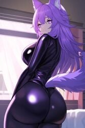 1girls ai_generated ass ass_focus bedroom big_breasts big_breasts breasts breasts breasts breasts curvy cute dog_ears dog_girl doggirl female female female_focus female_only highres hips huge_boobs huge_breasts kemonomimi latex latex_suit light_skin light_skinned_female long_hair patreon_username petgirl petite purple_ears purple_eyes purple_hair purple_tail standing thick_thighs thighs tight_clothing tori toriwoofs watermark wavy_hair white_skin white_skinned_female wide_hips wolf_ears