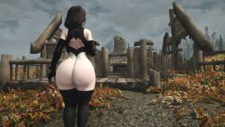 ass big_ass black_hair nier:_automata skyrim yorha_2b_(cosplay)