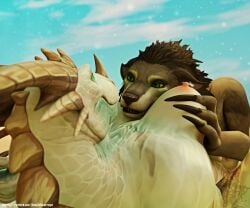 3d blizzard_entertainment dracthyr kingofdracthyr playing_with_breasts tagme warcraft worgen worgen_female world_of_warcraft yuri