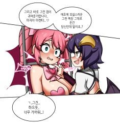 barely_clothed bound breasts female hanabishi_haruka hiiragi_utena large_breasts leajin magia_baiser magia_magenta mahou_shoujo_ni_akogarete pasties text translation_request yuri