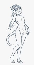 2025 anthro beanie clothed clothing digital_drawing_(artwork) digital_media_(artwork) ear_piercing epic_games fangs felid feline female flat_chested fortnite fortnite:_battle_royale front_view full-length_portrait fur half-closed_eyes hat headgear headwear hi_res long_tail looking_at_viewer mammal meow_skulls meow_skulls_(fortnite) narrowed_eyes nude nude_anthro nude_female open_mouth perfecthorizon piercing portrait pose posing_for_the_viewer shaded sketch smile smiling_at_viewer smirk smirking_at_viewer solo tail teeth
