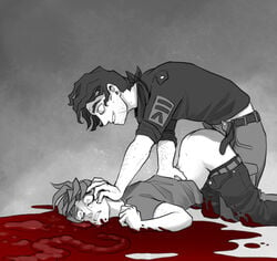 blood boyfriend_to_death crying farz_murphy forced gatobob_(gurobob) male male_only on_stomach open_clothes rape scar sex short_hair smile strade stubble this_is_not_romance yaoi