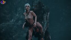 3d astex breasts ciri completely_nude female green_eyes light-skinned_female monster nipples nude penetration penis pussy scar sex tattoo the_witcher_(series) the_witcher_3:_wild_hunt werewolf white_hair witcher_medallion