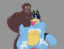 absurd_res anal anal_sex anthro bandit_heeler bluey_(series) canid canine canis domestic_dog duo fido_(bluey) hi_res male male/male male_penetrated male_penetrating mammal musclegut muscular penetration sex standing standing_sex weonraro123