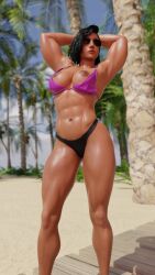 1girls 3d abs ass big_ass big_breasts bikini blizzard_entertainment breasts burningastral dark-skinned_female dark_skin fareeha_amari female female_only fit fit_female mature_female milf muscular muscular_female overwatch overwatch_2 pharah solo solo_focus straight_hair swimsuit tagme thick_thighs wide_hips