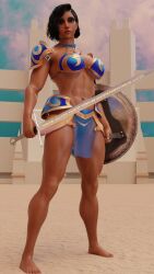 1girls 3d abs ass big_ass big_breasts bikini_armor blizzard_entertainment breasts burningastral dark-skinned_female dark_skin fareeha_amari female female_only fit fit_female mature_female milf muscular muscular_female overwatch overwatch_2 pharah solo solo_focus straight_hair tagme thick_thighs wide_hips