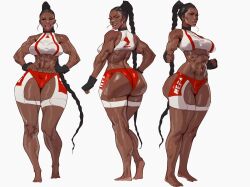 1girls badonkadonk big_ass big_breasts braid dark-skinned_female dark_skin female giant_ass hair_braid huge_ass magicmoonsarts muscular muscular_female nefertari_jones toned_female tongue_out wide_ass wide_hips workout_clothes