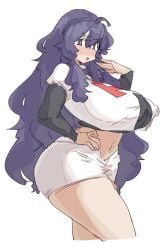 1girls belly_button_piercing big_breasts big_thighs black_hair blue_eyes blushing breasts dress enemy_conversion fair-skinned_female fair_skin female female_only goth goth_girl hex_maniac huge_breasts human human_only laugh leebongchun long_hair looking_at_viewer nintendo nipple_bulge nipples_visible_through_clothing npc_trainer pale-skinned_female pale_skin pokemon purple_hair team_rocket team_rocket_uniform voluptuous