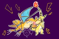 2boys ampharos animal_genitalia ballbusting bound charizard claw_marks claws clenched_teeth cock_and_ball_torture collar electric electricity electrocution feral fire flaming_tail forced furry gay heart interspecies lightning_bolt male male_only mammal membranous_wings nintendo ouch pain pokemon pokemon_(species) pokemon_gsc purple_background restrained rope rope_bondage scalie semi-anthro sheath simple_background tears teeth testicles text video_games wings yiffy1234