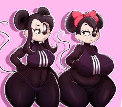 2girls big_breasts breast_envy crowthemadcat disney felicity_fieldmouse minnie_mouse murid public_domain rodent thedeathcrow05