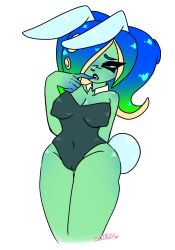 bunny_ears bunny_tail bunnysuit female girl girly lewd octoling octoling_girl pinup sanitized_octoling splatoon splatoon_2 splatoon_3 splatoon_oc