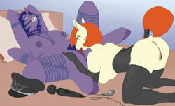 alicorn anal anal_fingering anal_sex anthro anus armpits bed big_breasts bondage bound boung breasts buttplug collar corset cuffs cunnilingus drooling ear_piercing equine eyelashes fan_character female femdom femsub fetlocks fingering frogtied furry gag gloves hands_behind_head hat horn horn_ring legs_tied lingerie magic_inhibitor mammal multiple_girls my_little_pony nipple_piercing nipples nude oral paraphilily penetration phathusa phathusa_(character) piercing pillow pubic_fluff pussy rope saliva sex sex_toy spread_legs spreading tail_wraps thighhighs tongue tongue_out vaginal_penetration vibrator wings wraps yuri