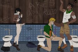 3boys bandaged_arm bathroom big_penis brazilian brazilian_flag cuckold cum dark-skinned_male gay gayskeletonart glory_hole graffiti heroes_of_olympus imminent_oral latino latino_male male_only masturbation netorare nico_di_angelo ntr oral pants_removed paolo_montes percy_jackson_and_the_olympians precum small_penis tagme trials_of_apollo will_solace yaoi