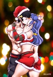 1boy ass_grab christmas female kissing ranma_1/2 ryoga_hibiki salaiix shampoo_(ranma_1/2) straight