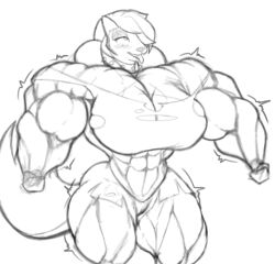 abs biceps big_breasts breasts buff canine female hair hellhound helluva_boss huge_breasts large_breasts loona_(helluva_boss) muscles muscular muscular_arms muscular_female muscular_legs muscular_thighs pecs tail