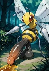 1boy ai ai_generated antennae_(anatomy) balls bee beedrill big_penis cumming dark_balls dark_penis feral forest honey_(food) huge_balls huge_cock humanoid_penis hyper_penis insect_wings insects large_penis leaking long_penis low_hanging_balls male nintendo penis_bigger_than_body pokemon pokemon_(species) sagging_balls small_but_hung solo stinger stinger_penis testicles unusual_cum veiny_penis wasp wings