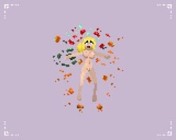 blonde_female blonde_hair breasts damaged_clothes embarrassed embarrassed_nude_female enf female female_only kh-sprite metroid naked naked_female nude nude_female pixel_art samus_aran solo solo_female solo_focus stripped stripped_naked