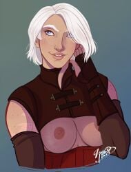 baela_targaryen exposed_breasts female_focus house_of_the_dragon purple_eyes solo_female white_hair