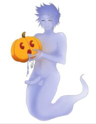 artist_request artist_signature blue_body blue_eyes blue_hair blue_skin cum cum_drip cute ectopenis ectoplasm gay ghost ghost_boy ghost_tail jack-o'-lantern no_background no_text no_text_version pumpkin pumpkin_masturbation shocked_expression smile smirk smirking smirking_at_viewer tongue tongue_out twink unknown_artist velvetmisstressruxxia wink winking_at_viewer