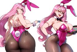 ai_generated alluring back_view big_ass big_breasts bunny_costume bunny_ears bunny_girl bunny_tail bunnysuit casino casino_chip casino_table curvaceous curvy curvy_female dat_ass evil_grin evil_smile fat_ass fate/grand_order fate_(series) fishnet_legwear fishnet_pantyhose fishnet_stockings fishnets glasses gloves grinning_at_viewer high_heels huge_ass huge_breasts koyanskaya koyanskaya_(assassin)_(first_ascension)_(fate) koyanskaya_(fate) leotard light-skinned_female long_hair looking_at_viewer on_table pale-skinned_female pink_hair pink_high_heels pink_leotard playboy playboy_bunny playboy_bunny_leotard playboy_outfit poker_chip poker_table provocative servant_(fate) strapless_leotard thick_ass thick_thighs very_long_hair voluptuous voluptuous_female white_background