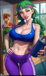 3girls aroma_sensei breasts bust busty caroline_(stardew_valley) chest curvaceous curvy curvy_figure cute cute_face digital_media_(artwork) farmer_(stardew_valley) female female_focus green_eyes hips hourglass_figure huge_breasts human jodi_(stardew_valley) legs light-skinned_female light_skin lips mature mature_female robin_(stardew_valley) slim_waist stardew_valley thick thick_hips thick_legs thick_thighs thighs voluptuous waist wholesome wide_hips yoga_pants