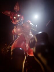 dripping dripping_pussy five_nights_at_freddy's fnaf foxy_(fnaf) foxy_(rubikon) furry furry_only looking_at_viewer paprikablend pinning_down rubikon_(artist) saliva saliva_string stepping