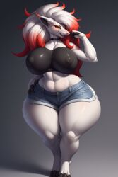 ai_generated anthro big_breasts fur furry hisuian_zoroark nintendo pokemon pokemon_(species) stable_diffusion thick_thighs wgenjoyr4539 zoroark