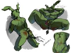 anal_sex animatronic anthro ass erection five_nights_at_freddy's five_nights_at_freddy's_3 fnaf furry gay humanoid looking_pleasured male male_only nude orfiarts orfiarts_nsfw penetration penis rabbit robot scars scars_all_over sex_toy springtrap springtrap_(fnaf)