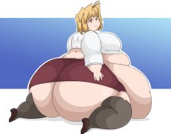 arcueid_brunestud ass ass_bigger_than_body ass_bigger_than_head ass_bigger_than_torso bbw belly big_ass big_butt black_leggings bloated_belly blonde_hair boobs breasts bubble_butt chubby chubby_female enormous_ass enormous_butt fat fat_woman gigantic_ass huge_ass huge_belly huge_butt hyper hyper_ass large_ass large_breasts large_butt leggings long_skirt melty_blood morbidly_obese plump princessofsmut purple_shirt red_eyes restaurant sitting skirt sweater thick_ass thick_thighs tsukihime weight_gain