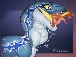 4:3 blue_(jurassic_world) dinosaur dromaeosaurid duo female feral hi_res jurassic_park jurassic_world male male/female plateous predator/prey prehistoric_species pterodactylus pterosaur reptile scalie swallowed_whole swallowing teeth theropod tongue universal_studios velociraptor vore