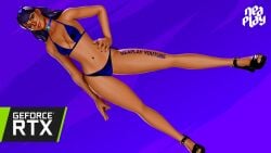 bow bra collar d3nni fortnite fortnite:_battle_royale glasses hand_on_hip high_heels neaplay panties tan_body tan_skin