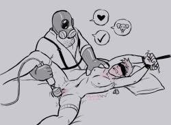 1ambiguous 1cuntboy ambiguous_gender blindfold bondage clitoral_stimulation cuntboy hitachi_magic_wand intersex mastectomy_scar nebulousmedic pyro_(team_fortress_2) scar scar_on_chest scout_(team_fortress_2) socks_on socks_only team_fortress_2 tied_hands vibrator