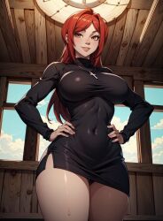 ai_generated dress female human looking_at_viewer makimass_ai microdress pantyshot pantyshot_(standing) parasoul skullgirls video_games