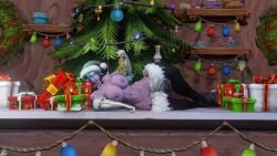 1girls 3d blizzard_entertainment christmas female green_hair muscular_female night_elf purple_skin solo tyrande_whisperwind warcraft winter_veil world_of_warcraft zeratul101286