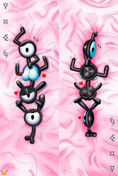 2016 2girls alternate_species ambiguous_gender anthro ass bed black_body black_eyes black_skin breasts dakimakura female fictional_language group half-closed_eyes heart hi_res humanoid hybrid looking_at_viewer lying metallic_body multiple_girls nintendo nude one_eye pinup pixel_art pokemon pokemon_gsc pose presenting pussy shiny text text_porn unown unown_text video_games what yxes znhc