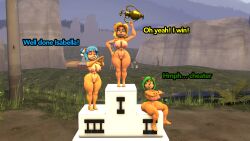 3d ami_bandicoot anthro breasts crash_(series) furry isabella_bandicoot megumi_bandicoot multiple_girls naked nitro_squad nude sfm thighs