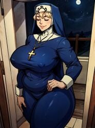 ai_generated closed_eyes double_(skullgirls) female makimass_ai nun skullgirls video_games