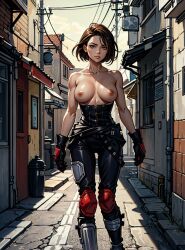 ai_generated akira_kazama female looking_at_viewer makimass_ai rival_schools street_fighter topless video_games